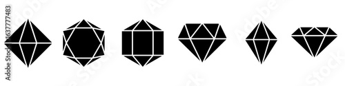Diamonds icon vector set. Gem illustration sign collection. sapphire symbol. precious logo. jewels web icon.