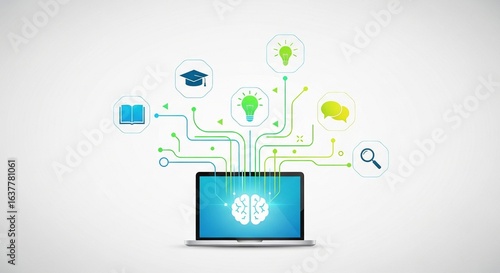 abstract vector illustration of online education concept high quality stock illustration