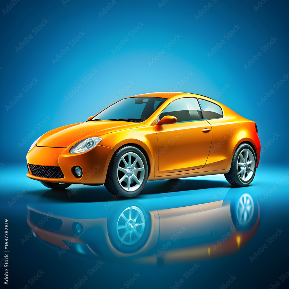 Obraz premium red isolated car