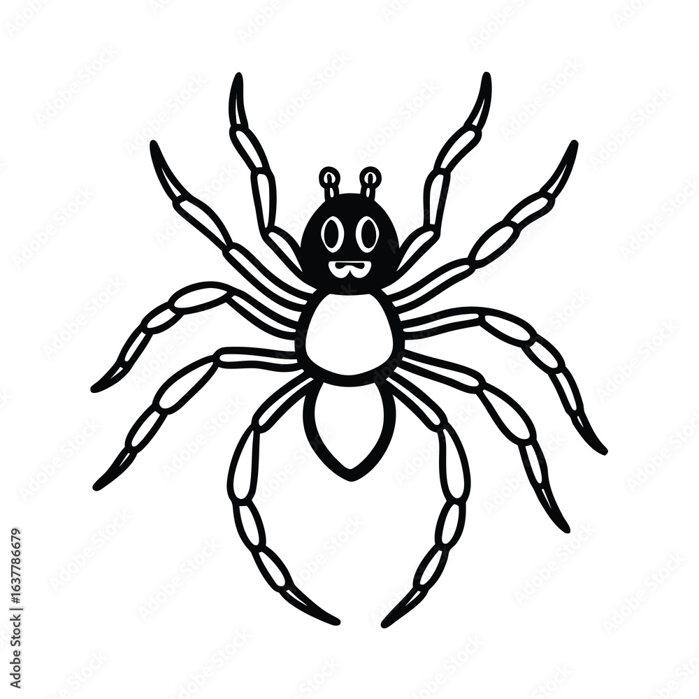 Obraz premium a black and white drawing of a spider coloring page
