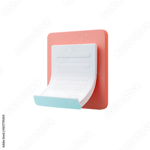 Modern orange sticky note dispenser with white paper