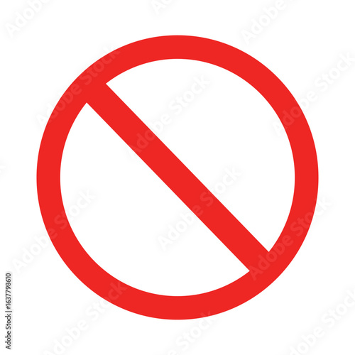 Free Download Simple red Not Allowed stop sign or ban sign vector illustration - GFXLoad