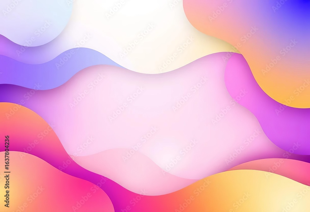 Fototapeta premium Abstract vibrant gradient shapes, minimalist style background vector set, blend, colorful