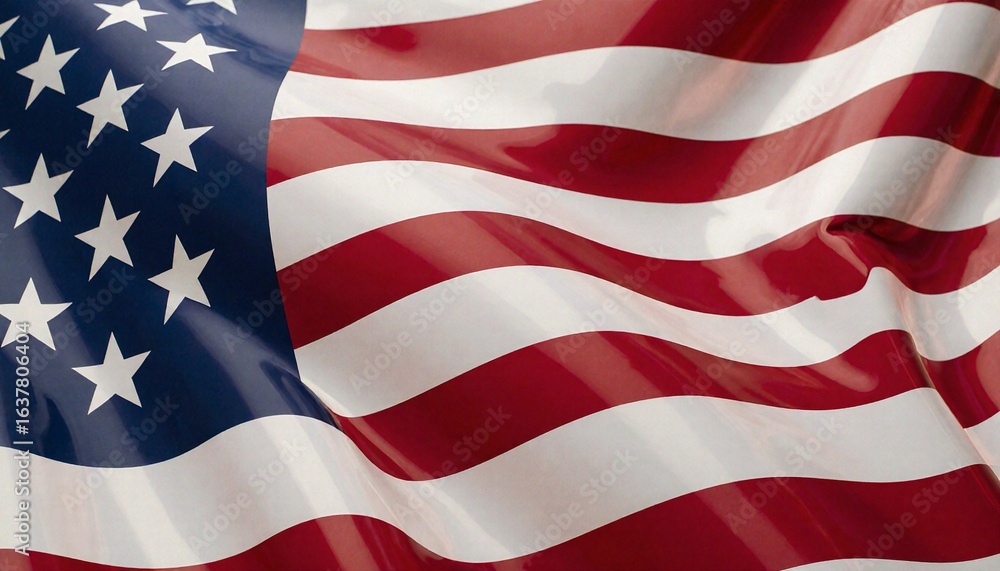Fototapeta premium an american flag waving in the wind