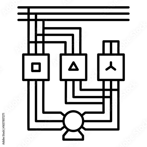 Star delta motor connection icon