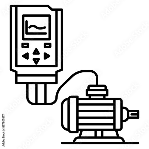 Electric motor inverter icon