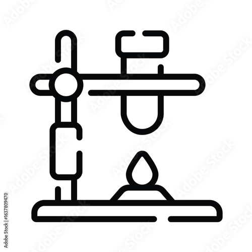 Premium outline icon of metal lab stand for experiment