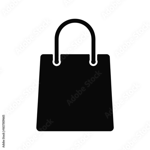 Simple black shopping bag icon