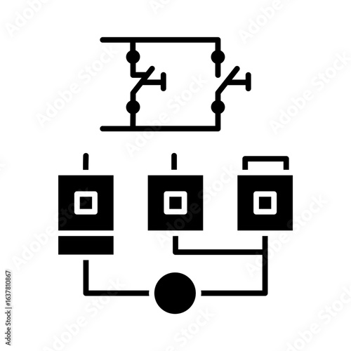 Star delta motor connection icon