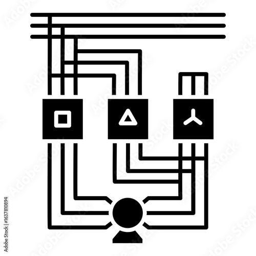 Star delta motor connection icon