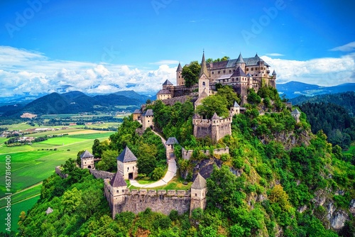 Hochosterwitz Castle is a medieval castle located in Carinthia, Austria, perched on a 172-meter-high dolomite rock.