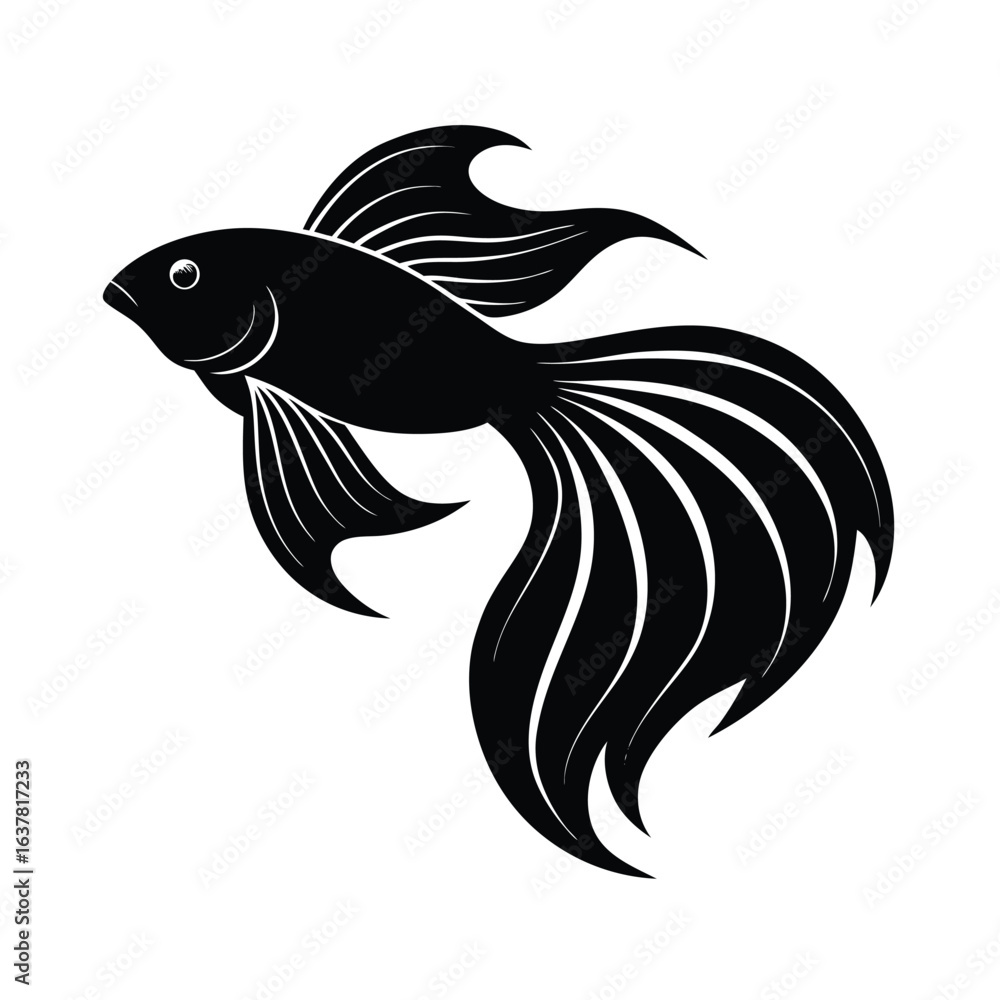 Fototapeta premium single fish silhouette 