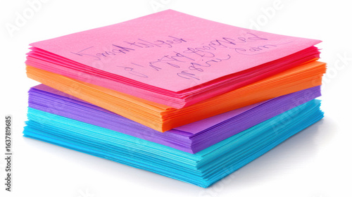 Wallpaper Mural Colorful stack of sticky notes featuring blue, orange, pink, and purple colors, ideal for organization, reminders, and creative projects Torontodigital.ca