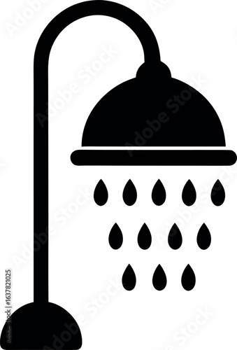 Shower silhouette icon vector illustration