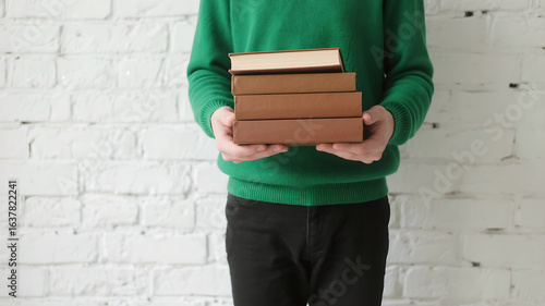 young man with books