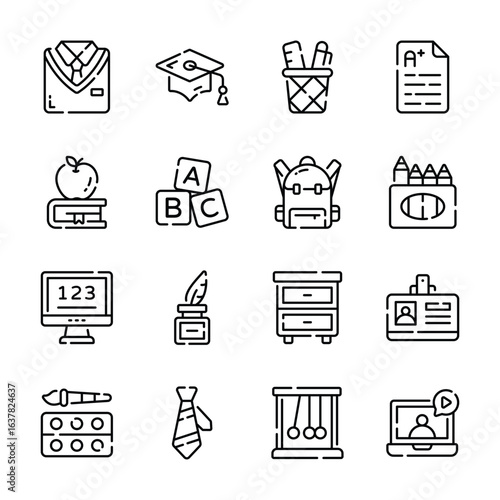 Check this amazing pack of science and knowledge outline icons