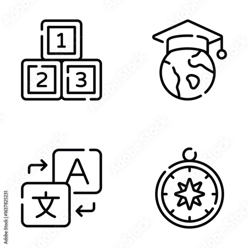 Check this amazing pack of science and school items outline icons