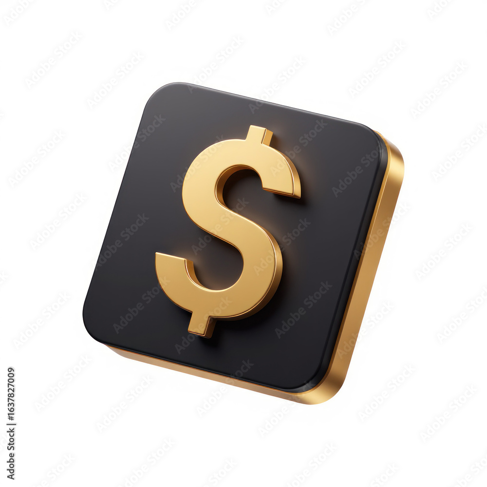 Obraz premium Black and Gold Dollar Sign Design