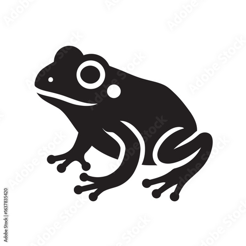 silhouette of a frog with a white background