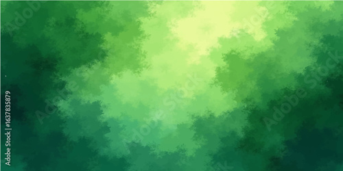 Vibrant green and blue summer sky with a grunge texture and vintage paper pattern, evoking a feeling of bright, natural light