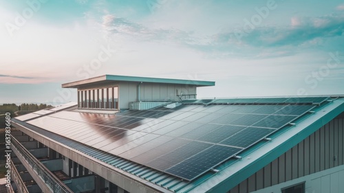 Rooftop with solar panels	