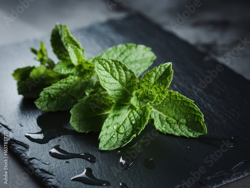 fresh mint leaves