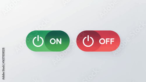 On and Off toggle switches with power symbols vector
