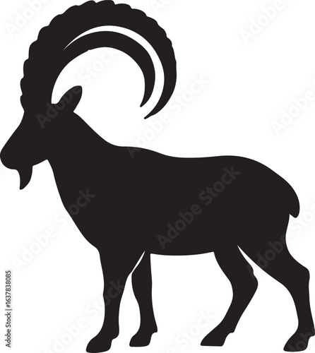 Majestic siberian ibex illustration in vector format