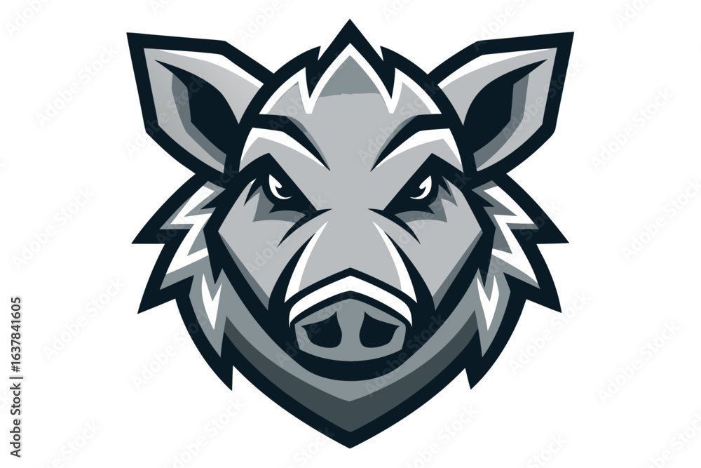 Fototapeta premium Stylish wild boar portrait boasts sharp features with a modern monochrome color scheme