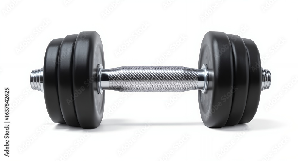 Naklejka premium Premium Black Dumbbell - Durable, Knurled Grip, Home Gym Strength Training