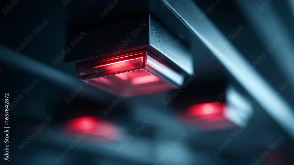 Alarm System Red Indicator Lights Flashing Alarm System Red Indicator Lights Flashing