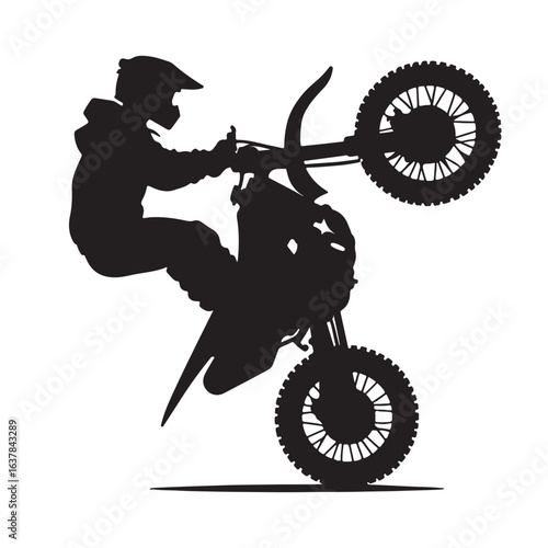 Motocross Dirt Bike Rider Stunt Silhouette