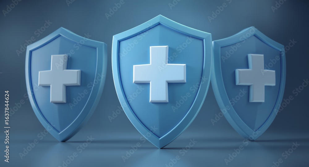 Obraz premium Secure Your Health Comprehensive Medical Protection Shields