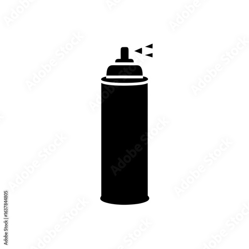 Aerosol spray can art on transparent background silhouette
