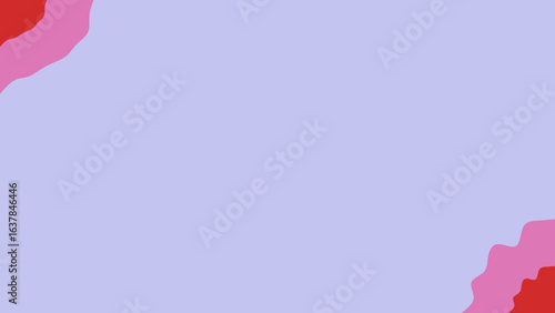 A serene light purple background features soft, flowing abstract shapes in vibrant pink and red hues, creating a calming and modern design element.
