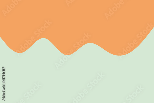 A vibrant abstract background featuring a dynamic wavy border separating warm orange from cool light green, perfect for modern design projects or digital presentations.
