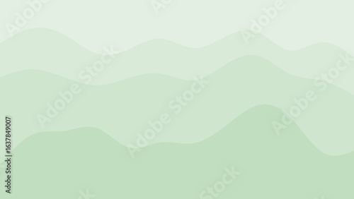A serene and modern abstract background featuring smooth, undulating layers of light green and white, creating a tranquil gradient design.