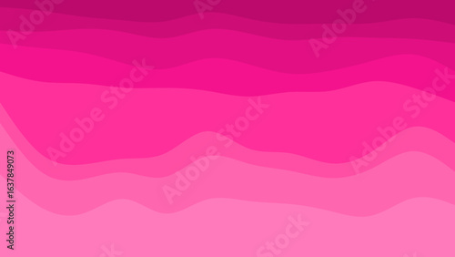 A vibrant abstract design showcases a captivating gradient of rich pink and magenta shades, flowing in elegant, organic wave formations.