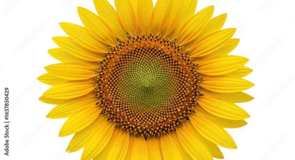 Fototapeta premium Vibrant Sunflower Closeup On White