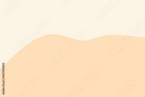 A serene and minimalist abstract background featuring a gentle, undulating wave separating soft cream and warm peach tones, ideal for tranquil designs.