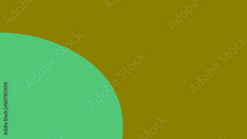 A vibrant abstract design featuring a large teal circle segment against a muted olive green background, evoking a sense of modern simplicity.