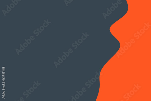 A smooth, organic wave of vibrant orange contrasts with a calming dark gray background, creating a modern abstract design.
