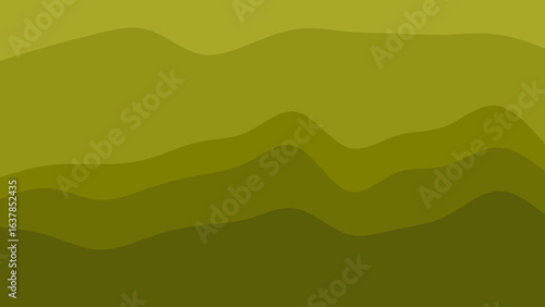 Abstract flowing layers of olive green create a serene, organic background with a sense of depth and gentle movement.