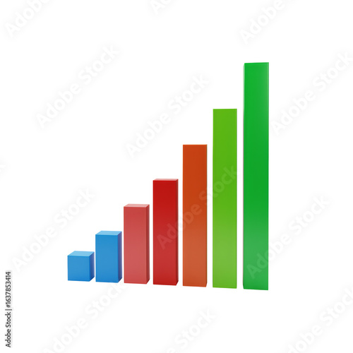 Colorful bar graph showing upward trend isolated on transparent background Free Download Colorful bar graph showing upward trend isolated on transparent background - GFXLoad