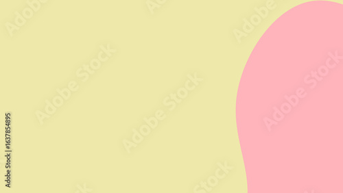 A gentle, flowing curve of soft pink gracefully complements a serene pastel yellow background, creating a harmonious and minimalist design.