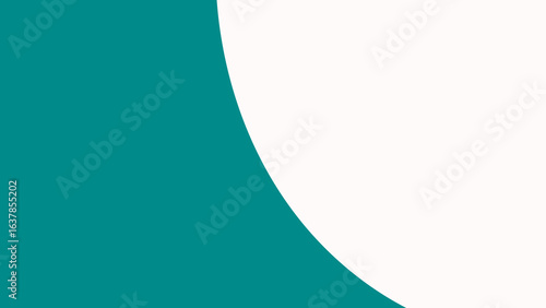 A modern and clean abstract background featuring a smooth, elegant curved line dividing vibrant teal and pristine white colors, perfect for contemporary design projects.