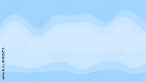 This tranquil abstract background showcases smooth, flowing waves in multiple soothing shades of light blue, offering a serene and versatile design element.