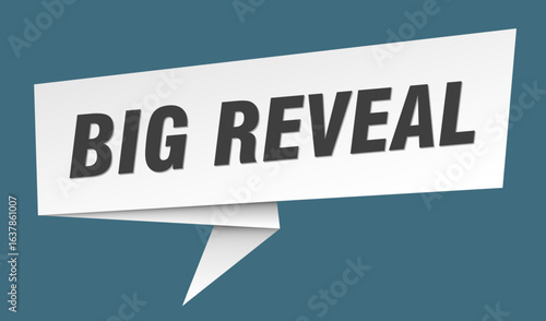 big reveal banner. big reveal speech bubble, label, sticker, sign template
