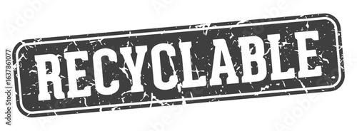 recyclable rectangular sign. recyclable stamp