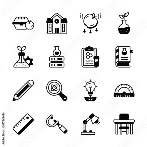 Check this amazing pack of science and school learning glyph icons